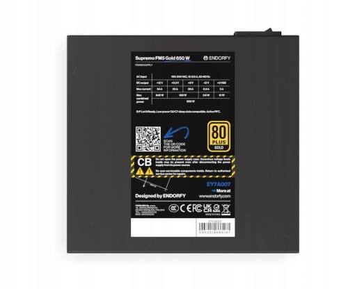 ZASILACZ ENDORFY SUPREMO FM5 650W 80 PLUS GOLD