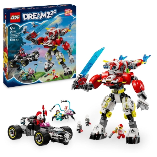 ZESTAW KLOCKI LEGO DREAMZZZ 71497 TYGRYSI MECH COOPERA I HOT ROD ZERO