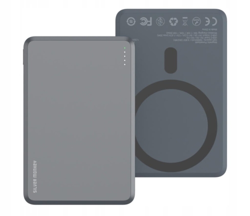 SILVER MONKEY POWERBANK 15W 10000MAH MAGSAFE SZARY
