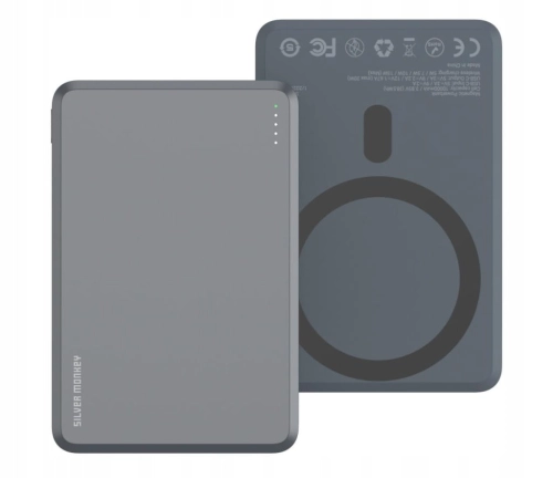 SILVER MONKEY POWERBANK 15W 10000MAH MAGSAFE SZARY