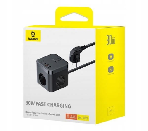 ŁADOWARKA + LISTWA ZASILAJĄCA BASEUS POWERCOMBO 30W 1,5M 3AC+2U+2C -