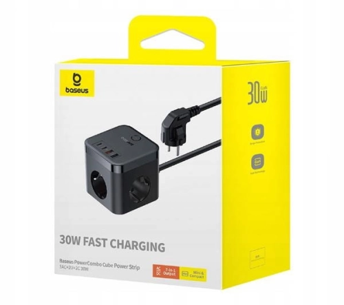 ŁADOWARKA + LISTWA ZASILAJĄCA BASEUS POWERCOMBO 30W 1,5M 3AC+2U+2C -