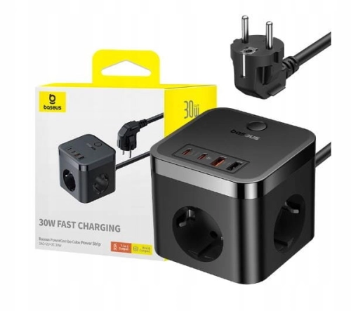 ŁADOWARKA + LISTWA ZASILAJĄCA BASEUS POWERCOMBO 30W 1,5M 3AC+2U+2C -