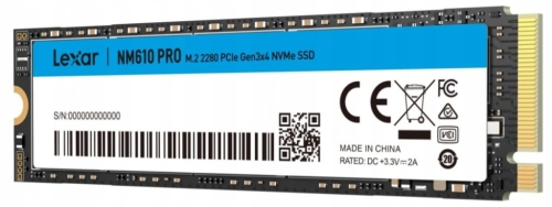 DYSK SSD LEXAR NM610 PRO 1TB M.2 2280 PCIE GEN3x4 NVME