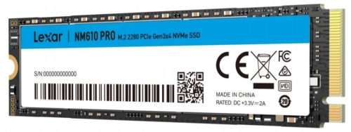 DYSK SSD LEXAR NM610 PRO 1TB M.2 2280 PCIE GEN3x4 NVME