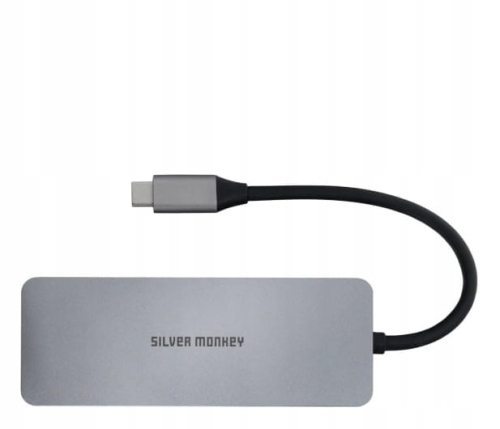 ADAPTER SILVER MONKEY HUB USB-C 6IN1 3X USB PD100W 1X USB-C [SMA211]