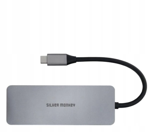 ADAPTER SILVER MONKEY HUB USB-C 6IN1 3X USB PD100W 1X USB-C [SMA211]