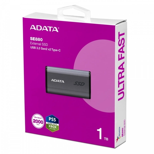 DYSK ZEWNĘTRZNY SSD ADATA SE880 1TB SZARY