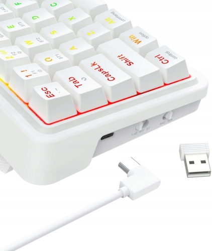 KLAWIATURA BEZPRZEWODOWA REDRAGON DRACONIC V2 PRO BIAŁA