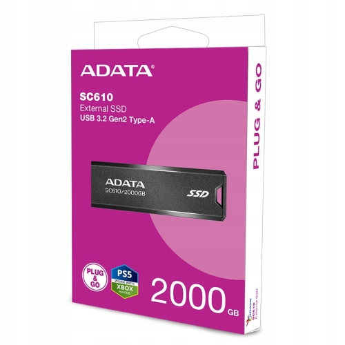 DYSK ZEWNĘTRZNY SSD ADATA SC610 2TB USB 3.2 GEN2 TYPE-A