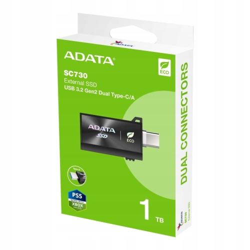 DYSK ZEWNĘTRZNY SSD ADATA SC730 1TB USB 3.2 GEN 2 DUAL TYPE-C/A