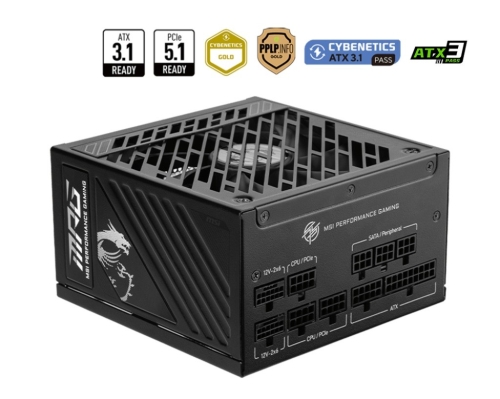 ZASILACZ MODULARNY MSI MPG A1000GS PCIE5 1000W 80+ GOLD PLUS ATX 3.1