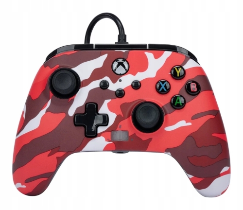 PAD KONTROLER POWERA PRZEWODOWY ENHANCED RED CAMO XO XSX PC CZERWONY