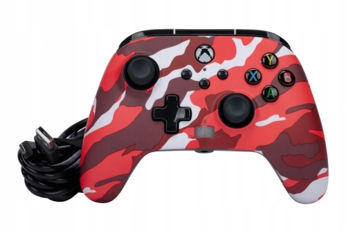 PAD KONTROLER POWERA PRZEWODOWY ENHANCED RED CAMO XO XSX PC CZERWONY
