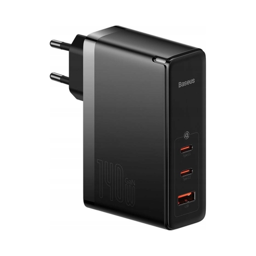 ŁADOWARKA SIECIOWA BASEUS GAN5 PRO 140W 2XUSB-C + USB-A CZARNA