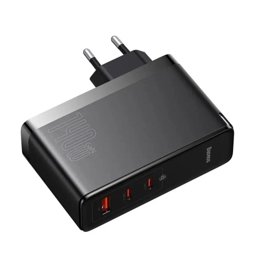ŁADOWARKA SIECIOWA BASEUS GAN5 PRO 140W 2XUSB-C + USB-A CZARNA