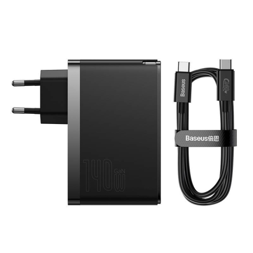 ŁADOWARKA SIECIOWA BASEUS GAN5 PRO 140W 2XUSB-C + USB-A CZARNA