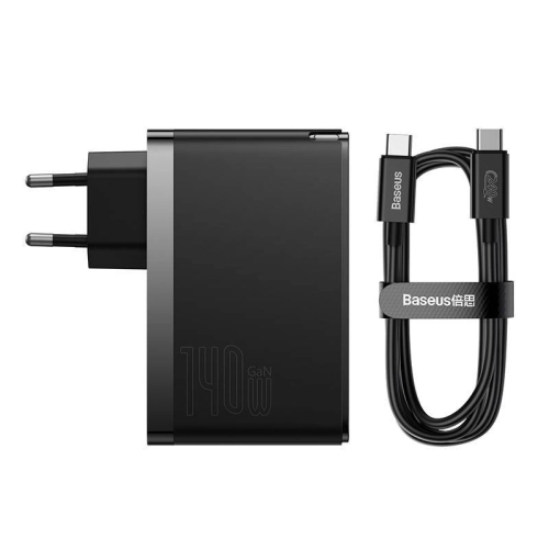 ŁADOWARKA SIECIOWA BASEUS GAN5 PRO 140W 2XUSB-C + USB-A CZARNA