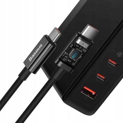 ŁADOWARKA SIECIOWA BASEUS GAN5 PRO 140W 2XUSB-C + USB-A CZARNA