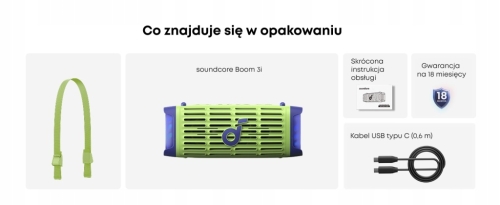 GŁOŚNIK PRZENOŚNY SOUNDCORE BOOM 3I ZIELONY 50W
