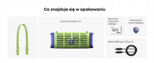 GŁOŚNIK PRZENOŚNY SOUNDCORE BOOM 3I ZIELONY 50W