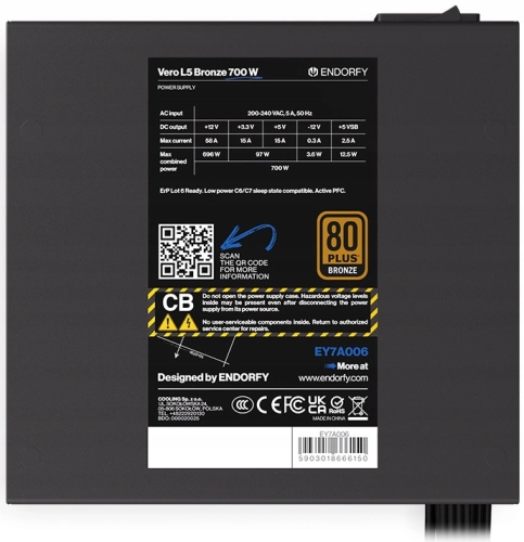 ZASILACZ KOMPUTEROWY ENDORFY VERO L5 700W 80 PLUS BRONZE