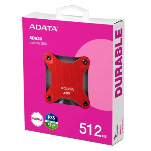 DYSK ZEWNĘTRZNY SSD ADATA SD620 512GB USB 3.2 CZERWONY
