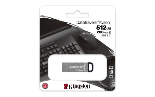 PENDRIVE KINGSTON DATATRAVELER KYSON 512GB USB 3.2 200MB/S SREBRNY