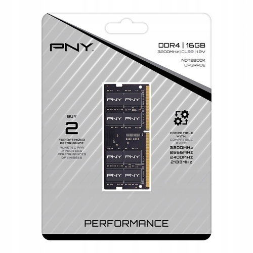 PAMIĘĆ RAM PNY DDR4 16GB 3200MHZ CL22 (1x16GB) SO-DIMM